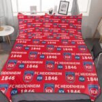 FC Heidenheim Bettwäscheset 3 Stück Kinder Erwachsene Steppdeckenbezug Steppdeckenbezug Multi Size Laken Set