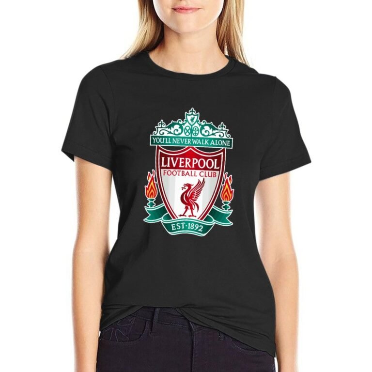 FC Liverpool Damen Kurzarm Rundhals T-Shirt Casual Sommer Tops