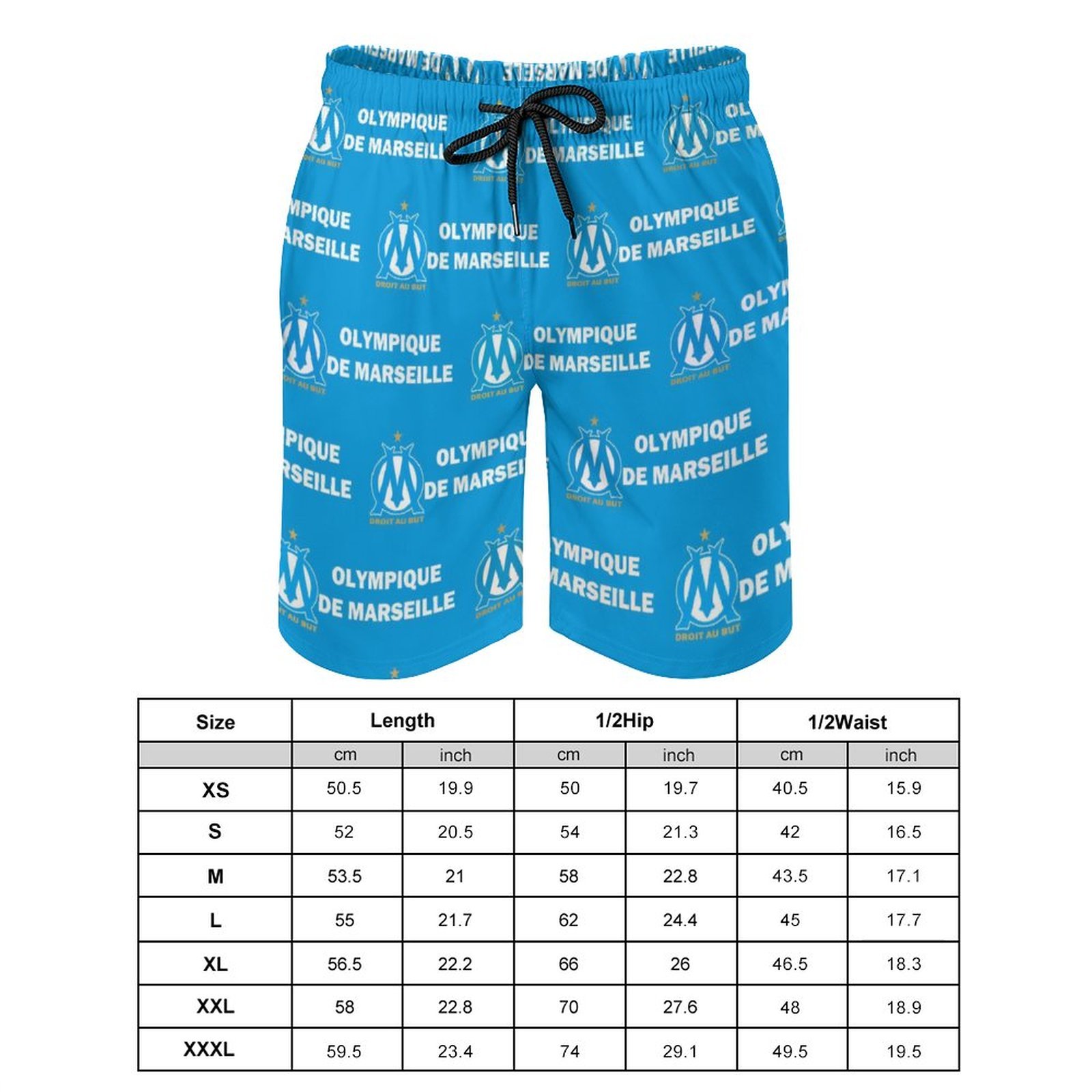 Olympique De Marseille Herren Badehose Schnelltrocknende Strandshorts Mit Tasche Kordelzug Shorts Olympique De Marseille Herren Badehose Schnelltrocknende Strandshorts Mit Tasche Kordelzug Shorts