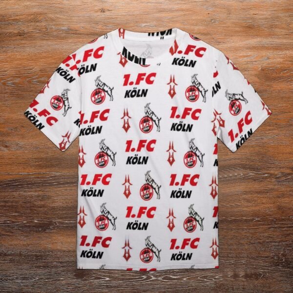 FC Köln 3D Vollständig Druck Kurzarm T-Shirts Beiläufige Tee Tops