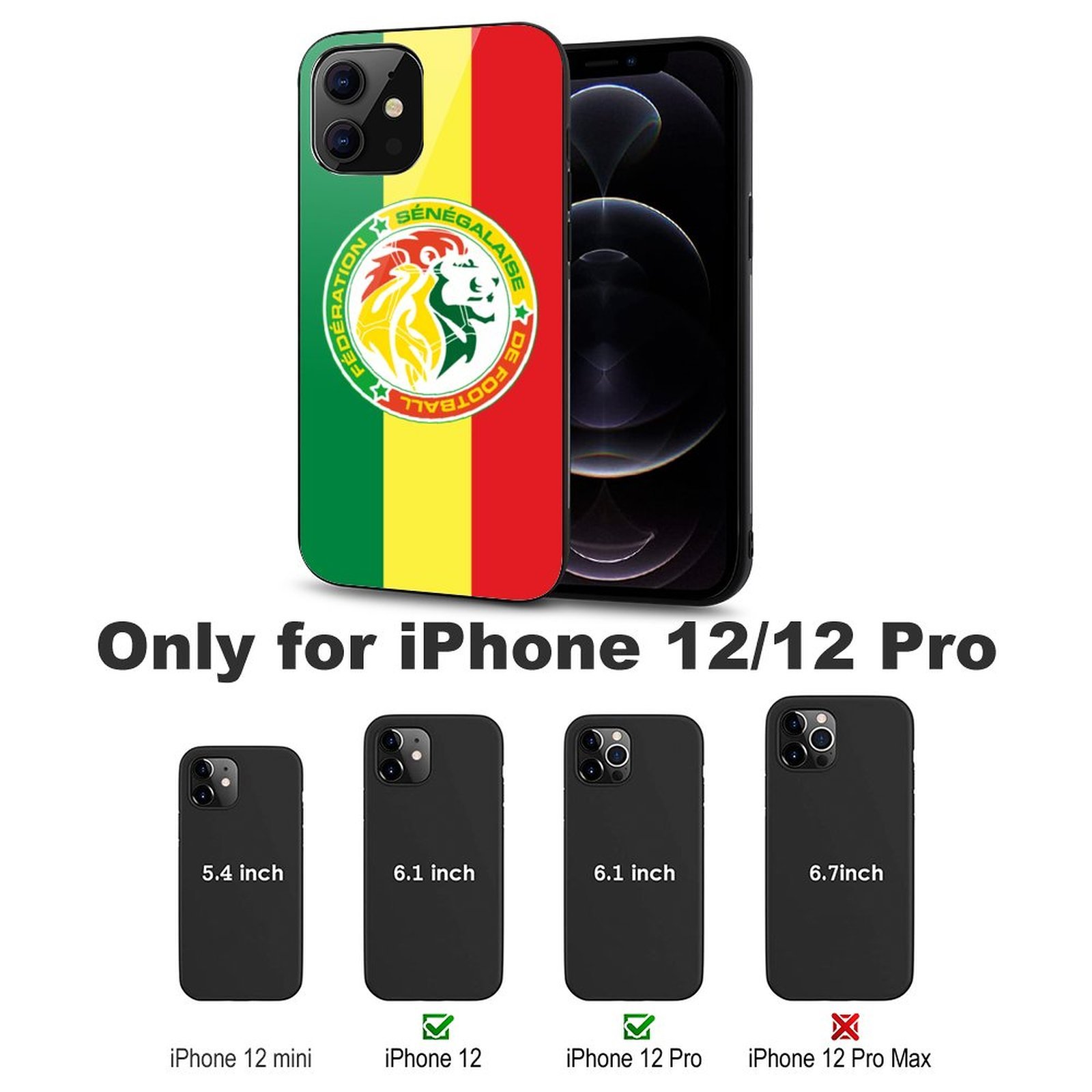 Senegal Stoßfest Glaskasten Handyhüllen & Cover Für IPhone 12 Senegal Stoßfest Glaskasten Handyhüllen & Cover Für IPhone 12