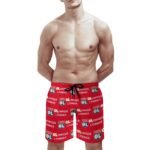 Olympique Lyonnais Herren Badehose Schnelltrocknende Strandshorts Mit Tasche Kordelzug Shorts