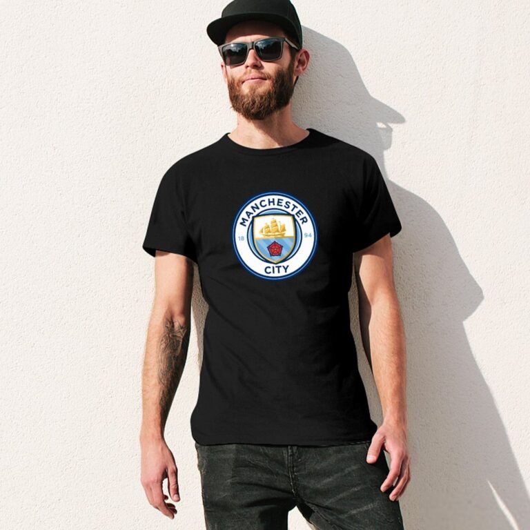 Manchester City Core Stretch Slim Cneck Gildan Tee T-Shirt Herren