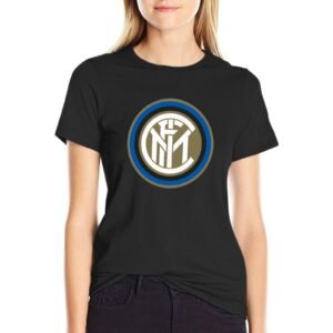 Inter Mailand Damen Kurzarm Rundhals T-Shirt Casual Sommer Tops