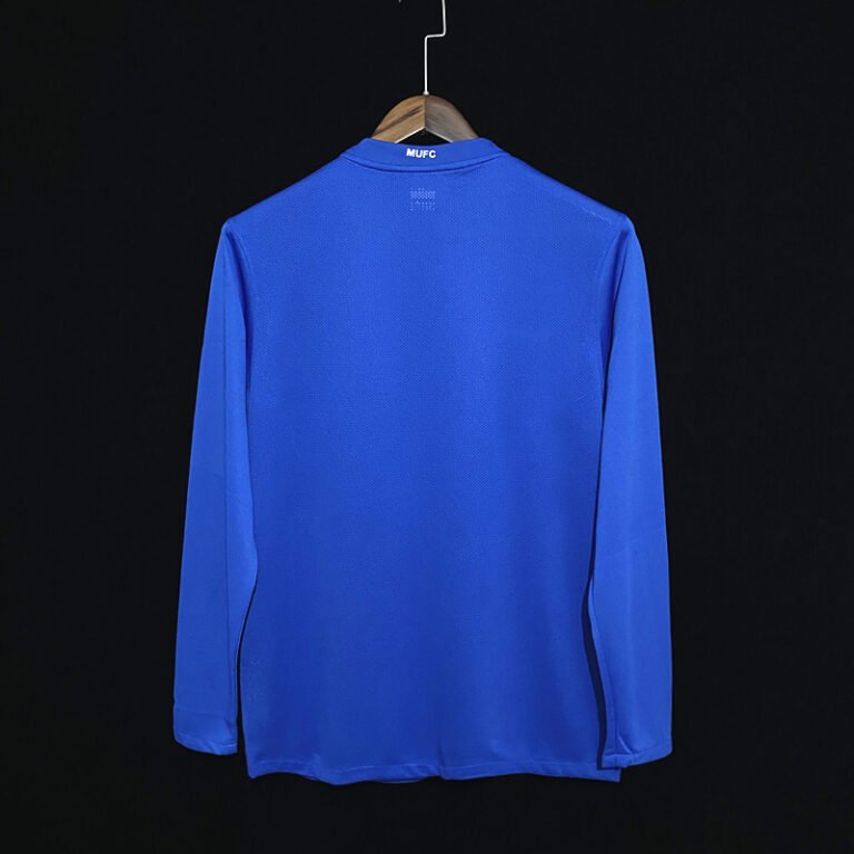 Manchester United Retro Langarm Away Trikot 2007-2008 - Blau