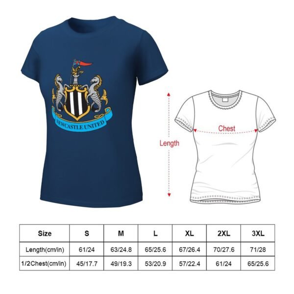 Newcastle United Damen Kurzarm Rundhals T-Shirt Casual Sommer Tops