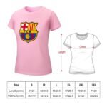 Fc Barcelona Damen Kurzarm Rundhals T-Shirt Casual Sommer Tops