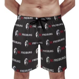 SC Freiburg Herren Badehose Schnelltrocknende Strandshorts Mit Tasche Kordelzug Shorts