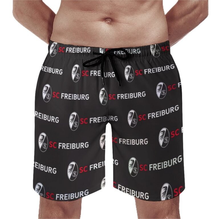 SC Freiburg Herren Badehose Schnelltrocknende Strandshorts Mit Tasche Kordelzug Shorts