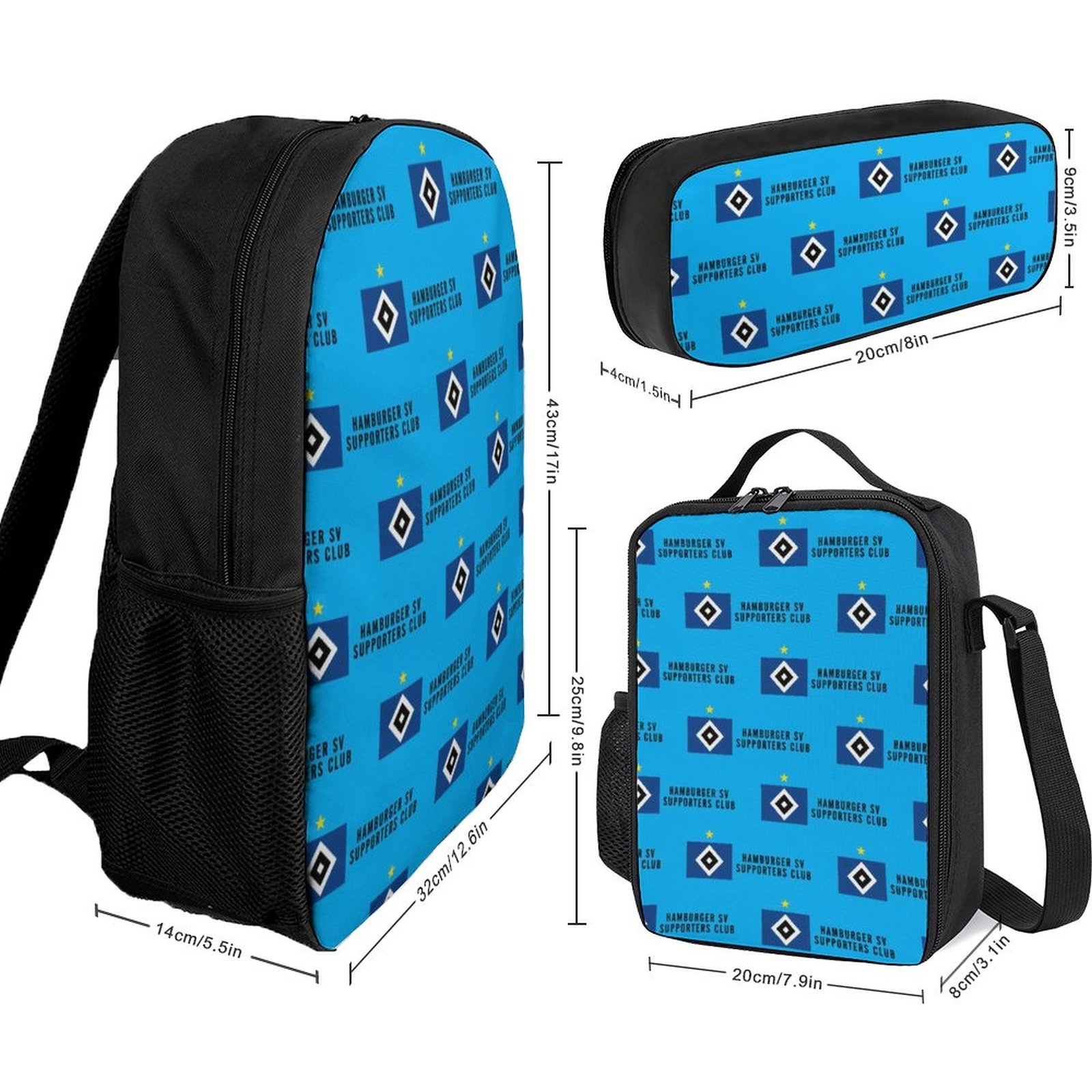 Hamburger SV Student Schulranzen Lunchbag Stifttasche Kombination Hamburger SV Student Schulranzen Lunchbag Stifttasche Kombination