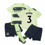 Man City Ruben Dias 3 Kinder Third Trikot Mini Kit 2022-2023