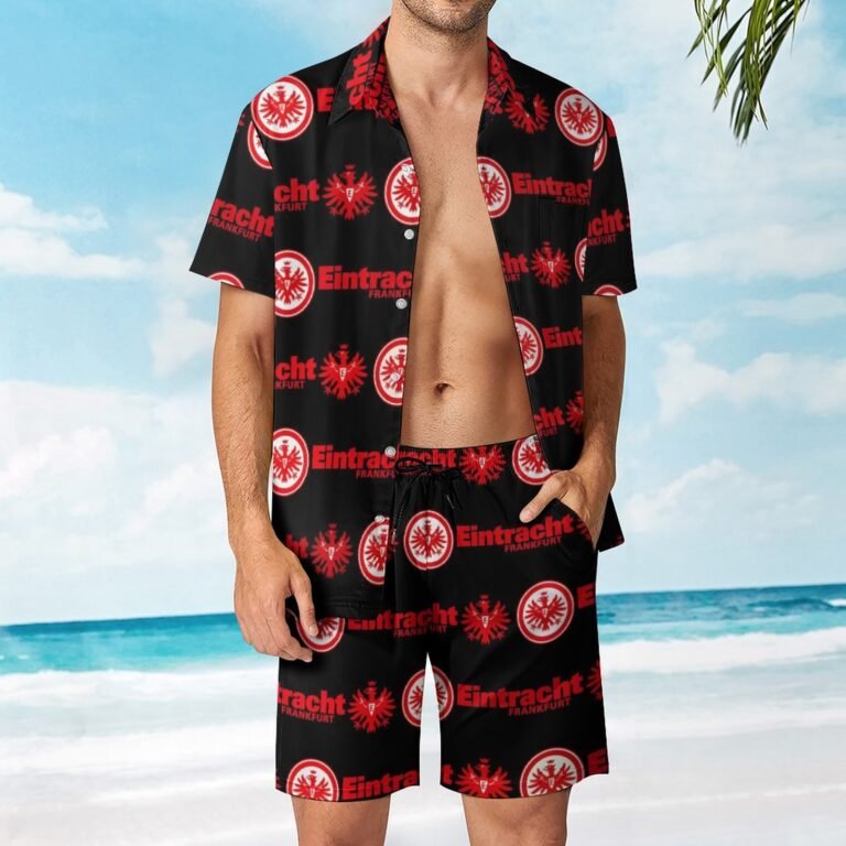 Eintracht Frankfurt Lässiges Strandbekleidungsset Kurzärmeliges Hemd Plus Strandhose