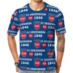 FC Heidenheim 3D Vollständig Druck Kurzarm T-Shirts Beiläufige Tee Tops