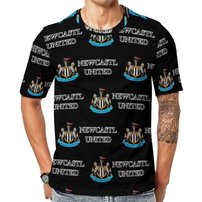 Newcastle United Unisex 3D Vollständig Druck Kurzarm T-Shirts Beiläufige Tee Tops