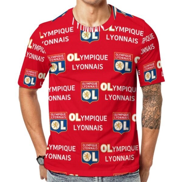 Olympique Lyonnais Unisex 3D Vollständig Druck Kurzarm T-Shirts Beiläufige Tee Tops