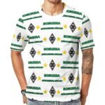 Borussia Mönchengladbach 3D Vollständig Druck Kurzarm T-Shirts Beiläufige Tee Tops