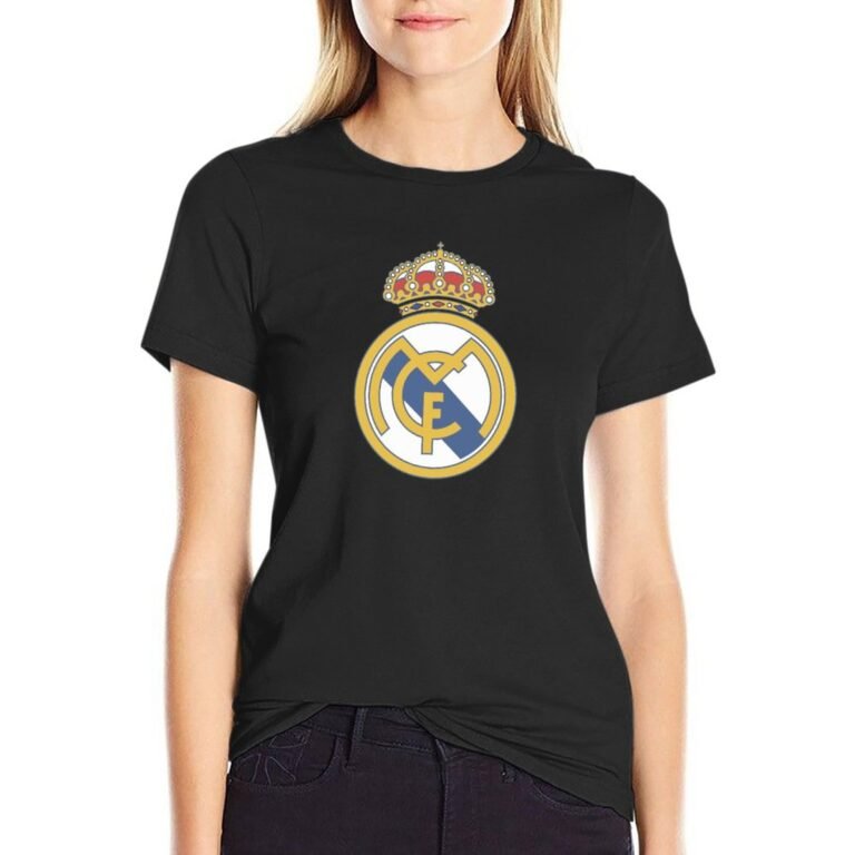 Real Madrid Damen Kurzarm Rundhals T-Shirt Casual Sommer Tops