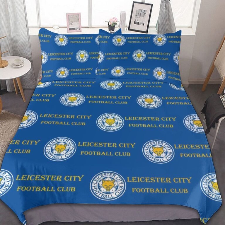 Leicester City Bettwäscheset 3 Stück Kinder Erwachsene Steppdeckenbezug Steppdeckenbezug Multi Size Laken Set