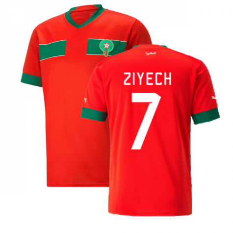 Marokko Hakim Ziyech 7 Home Trikot WM 2022 Marokko Hakim Ziyech 7 Home Trikot WM 2022