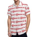 Mainz 05 Kurzärmelige Herrenhemden, Passform Sommer Kurzarm Casual Button-Down Hemden