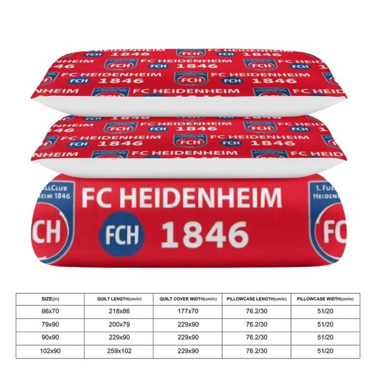 FC Heidenheim Bettwäscheset 3 Stück Kinder Erwachsene Steppdeckenbezug Steppdeckenbezug Multi Size Laken Set