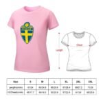 Schweden Damen Kurzarm Rundhals T-Shirt Casual Sommer Tops