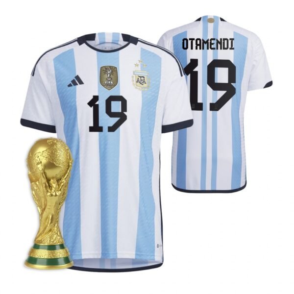 Argentinien Nicolas Otamendi 19 Home Trikot WM 2022 Meister ( Mit Patch )