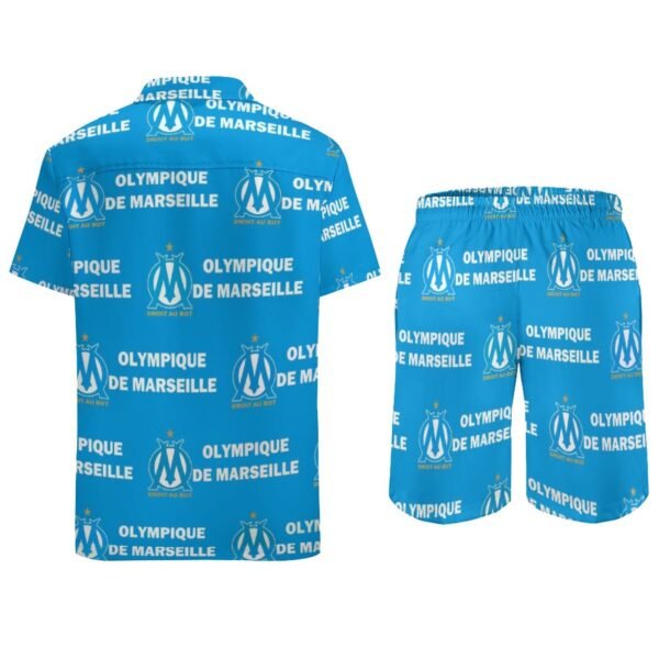 Olympique De Marseille Lässiges Strandbekleidungsset Kurzärmeliges Hemd Plus Strandhose