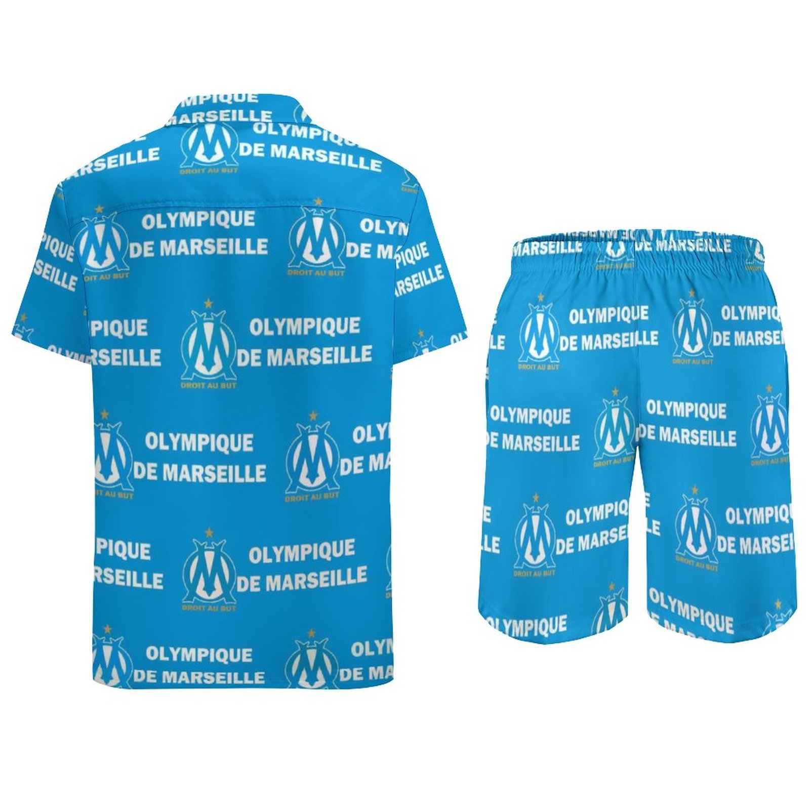 Olympique De Marseille Lässiges Strandbekleidungsset Kurzärmeliges Hemd Plus Strandhose Olympique De Marseille Lässiges Strandbekleidungsset Kurzärmeliges Hemd Plus Strandhose
