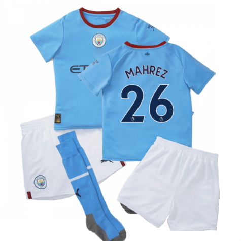 Man City Riyad Mahrez 26 Heimtrikot Kinder Mini Kit 2022-2023 Man City Riyad Mahrez 26 Heimtrikot Kinder Mini Kit 2022-2023