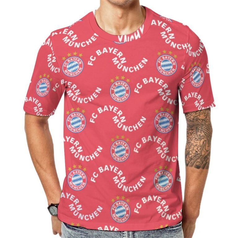 Bayern München 3D Vollständig Druck Kurzarm T-Shirts Beiläufige Tee Tops