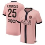 Paris Saint-Germain Nuno Mendes 25 Third Trikot 2024-2025