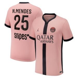 Paris Saint-Germain Nuno Mendes 25 Third Trikot 2024-2025
