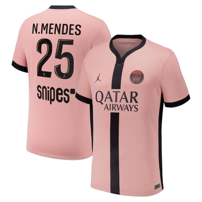 Paris Saint-Germain Nuno Mendes 25 Third Trikot 2024-2025