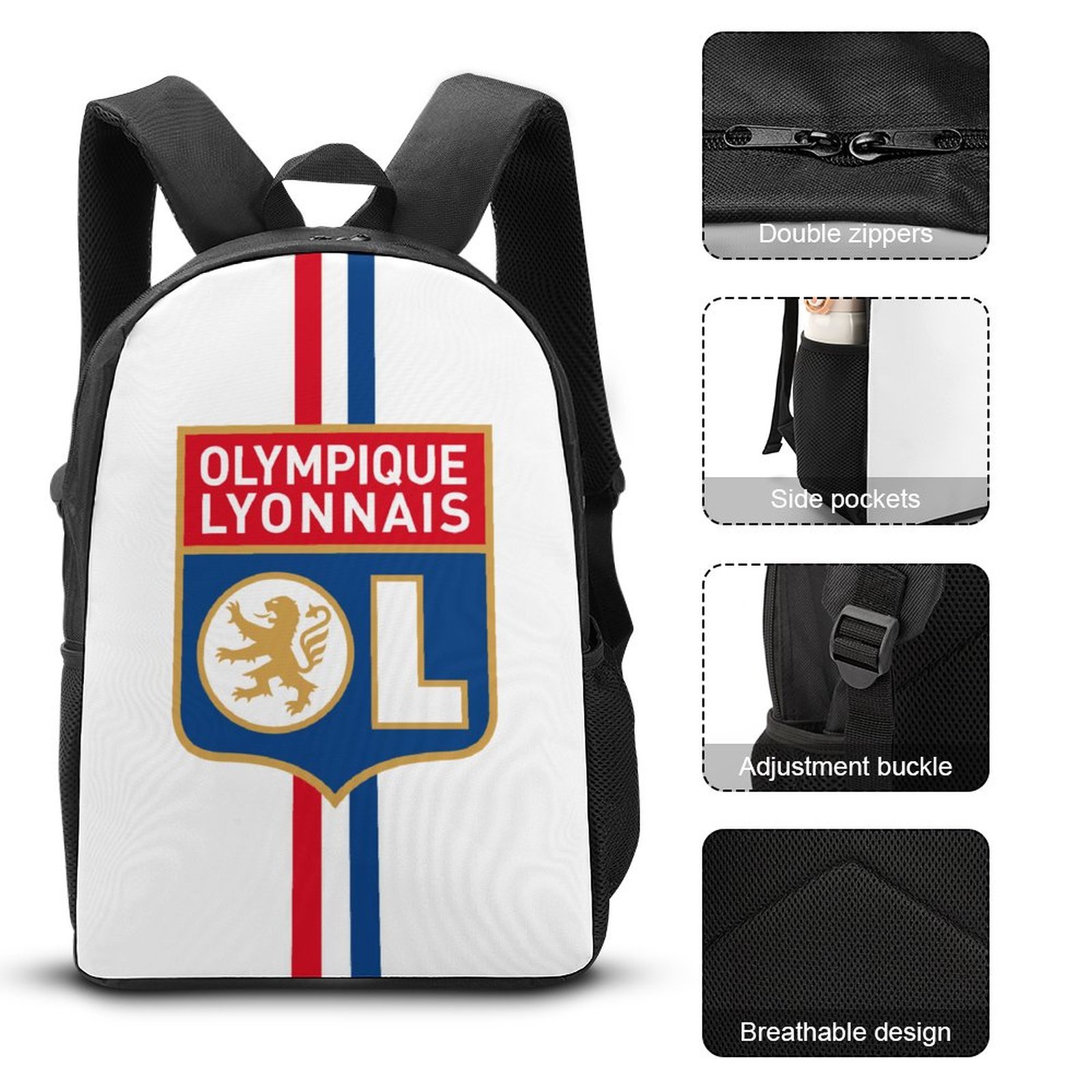 Olympique Lyonnais Student Schulranzen Lunchbag Stifttasche Kombination Olympique Lyonnais Student Schulranzen Lunchbag Stifttasche Kombination