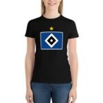 Hamburger SV Damen Kurzarm Rundhals T-Shirt Casual Sommer Tops