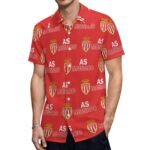 AS Monaco Kurzärmelige Herrenhemden, Passform Sommer Kurzarm Casual Button-Down Hemden