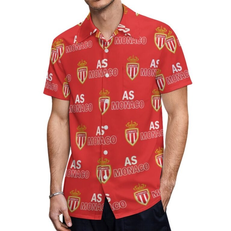 AS Monaco Kurzärmelige Herrenhemden, Passform Sommer Kurzarm Casual Button-Down Hemden