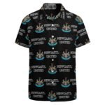 Newcastle United Kurzärmelige Herrenhemden, Passform Sommer Kurzarm Casual Button-Down Hemden