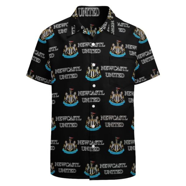 Newcastle United Kurzärmelige Herrenhemden, Passform Sommer Kurzarm Casual Button-Down Hemden
