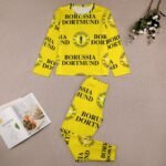 Borussia Dortmund Langarm Pyjama-Set Schlafanzüge Kinder Baumwolle Nachtwäsche Für Mädchen Jungen