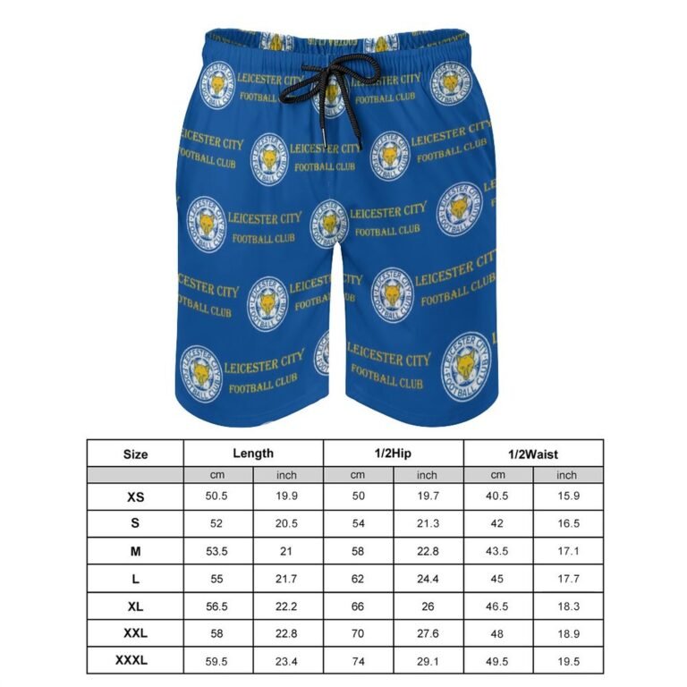 Leicester City Herren Badehose Schnelltrocknende Strandshorts Mit Tasche Kordelzug Shorts