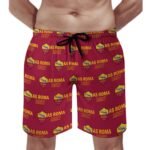 AS Rom Herren Badehose Schnelltrocknende Strandshorts Mit Tasche Kordelzug Shorts