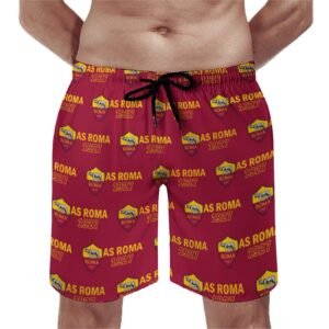 AS Rom Herren Badehose Schnelltrocknende Strandshorts Mit Tasche Kordelzug Shorts
