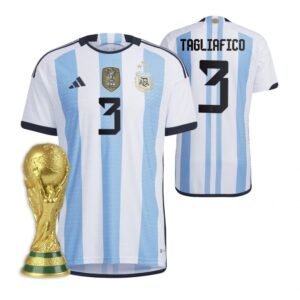 Argentinien Nicolas Tagliafico 3 Home Trikot WM 2022 Meister ( Mit Patch )