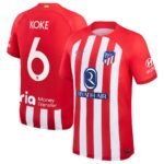 Atletico Madrid Koke 6 Home Trikot 2023-2024 (Mit Riyadh Sponsors)