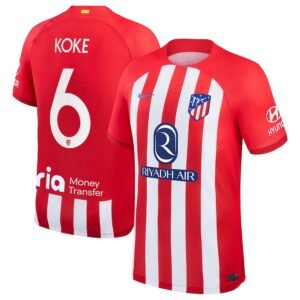Atletico Madrid Koke 6 Home Trikot 2023-2024 (Mit Riyadh Sponsors)