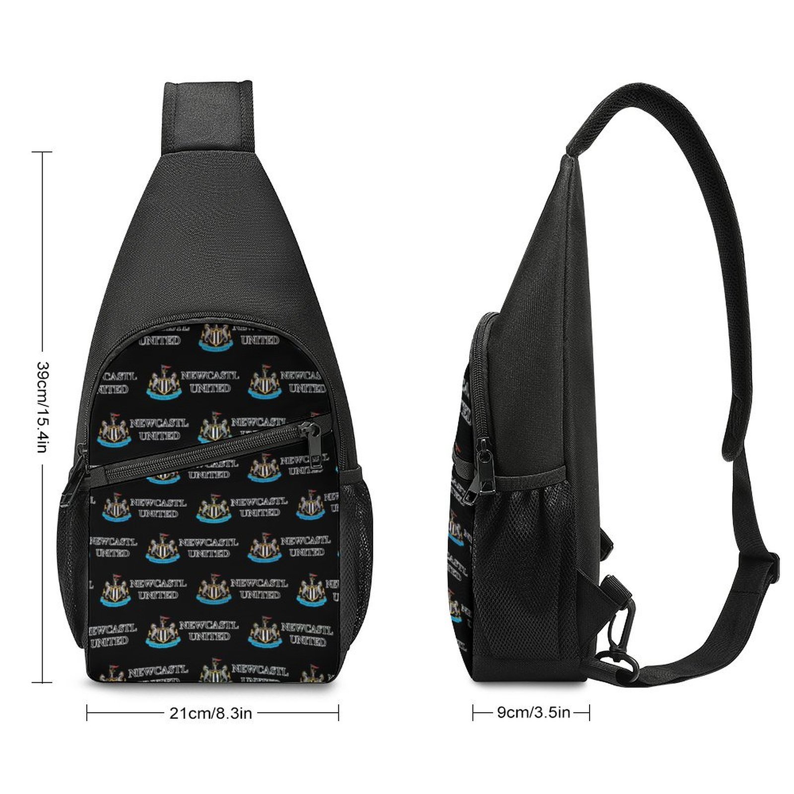 Newcastle United Crossbody Backpack Leichte Umhängetaschen Sling-Rucksack Newcastle United Crossbody Backpack Leichte Umhängetaschen Sling-Rucksack