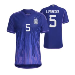 Argentinien Leandro Paredes 5 Away Trikot WM 2022