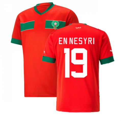 Marokko Youssef En-Nesyri 19 Home Trikot WM 2022 Marokko Youssef En-Nesyri 19 Home Trikot WM 2022